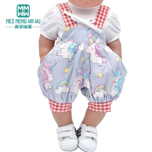 Clothes for doll fit 43cm baby toy new born doll and 45cm American doll Fashion Cartoon set, Warm coats