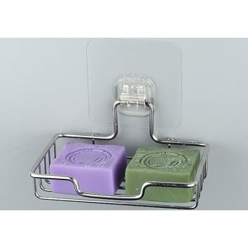 Punch-free Stainless Steel Soap Dish Drain Rack Soap Tray Holder Storage Soap Rack Plate Box Container for Bath Shower Plate