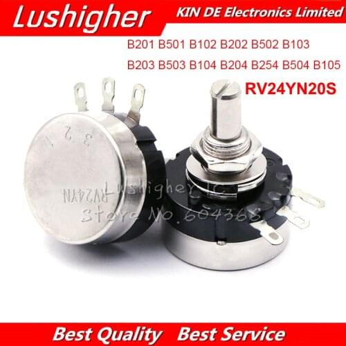 2pcs RV24YN20S B201 B501 B102 B202 B502 B103 B203 B503 B104 B204 B254 B504 B105 Carbon Film Potentiometer 500 ohm 10K 20K 50K