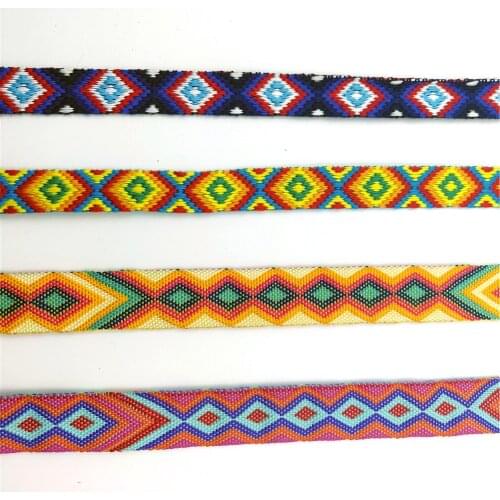 1.5 and 2 cm Width Polyester Jacquard Webbing Bag Strap Belt Woven Pattern Ribbon Band DIY Garment Sewing Webbings Tape 1 yard