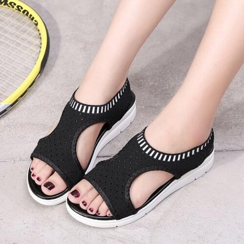 Gladiator Sandalias mujer 2020 Female Wedge Heels Shoes Women Summer Comfortable Sandals Slip-on Flat Sandals Platform Sandalias