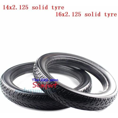 14 /16 inch Solid Rubber Electric Vehicle tire 14x2.125 16x2.125 Non inflation Solid tyre fits Folding electric bicycle E-bike