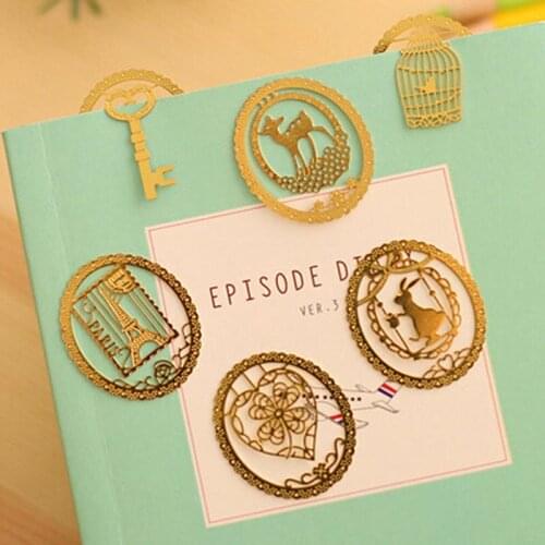 3pcs Cute Metal Animal Hollow Bookmarks Fashion Book Paper Clips For Friend Kid Gifts School Office Supplies Student Stationery