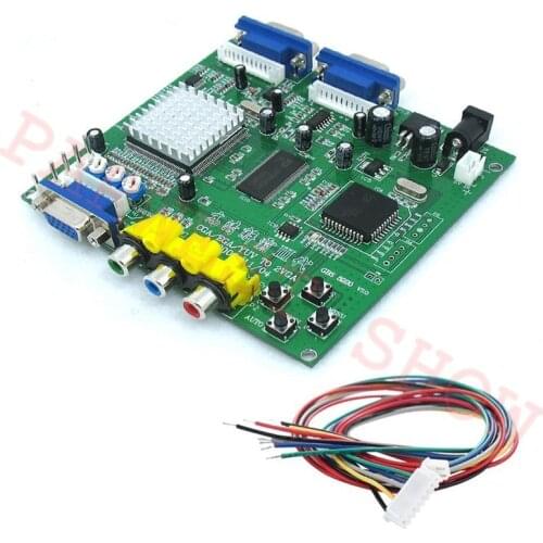 Arcade Game GBS-8220 RGB/CGA/EGA/YUV To Dual VGA HD Video Converter Adapter Board with dual output for Arcade game machine