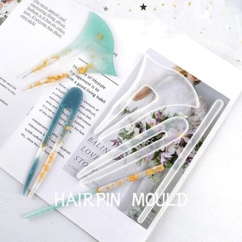 Hairpin Silicone Mold Classical DIY Handmade Crystal Resin Epoxy Antique Axe Hairpin Chopsticks Hairpin Hair Accessories