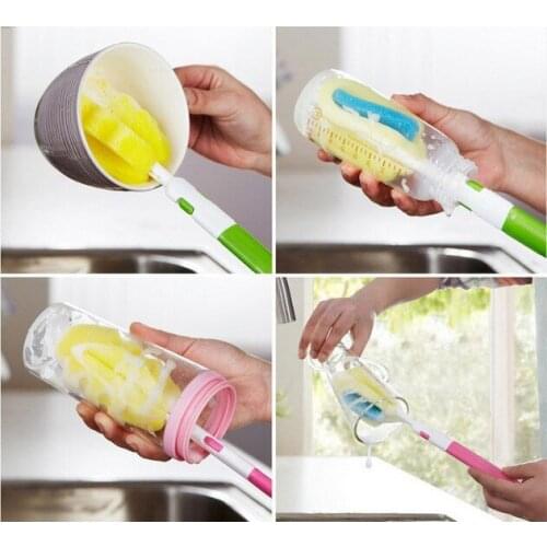 1PC Kitchen Tool Bottle Cleaning Brush Wineglass Sponge Brush Long-handled Washing Brush