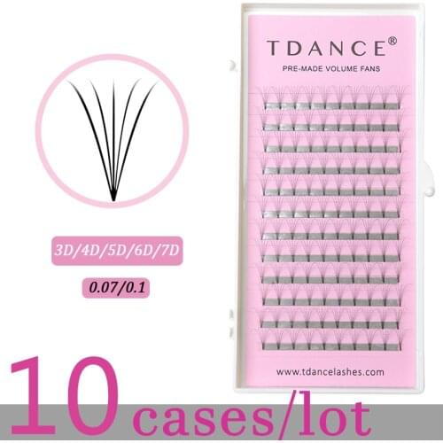 10 Trays/ Lot Eyelash Extension 0.07 0.10mm Thickness High Quality Premade 3D 4D 5D 6D 7D For Russian Volume Lashes