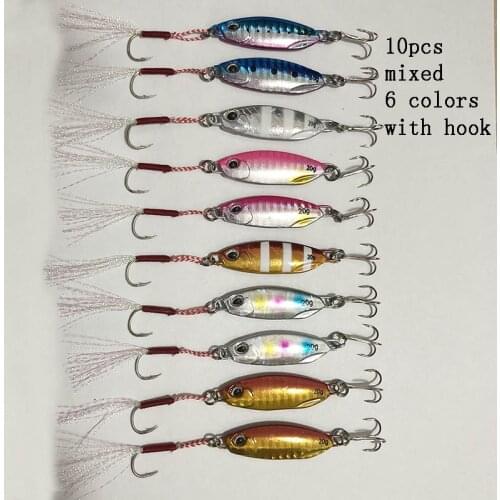 10PCS DUO Drag Metal Cast 10g-40g Slow Jigging Lure Spoon Jig Fishing Lure Saltwater Lures Metal Bass Jig Isca Peche Pesca