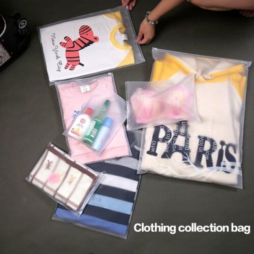 100pcsMatte Clear Plastic Storage Bag Ziplock Travel Bags Zip Lock Valve Slide Seal Packing Pouch For Cosmetic Clothing