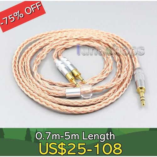 2.5mm 3.5mm XLR Balanced 16 Core 99% 7N OCC Earphone Cable For Sennheiser HD700 Headphone LN006742