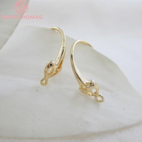 10PCS 17*5MM Two Colors Can Picked Brass Earring Hooks Diy Jewelry Findings Earrings Accessories