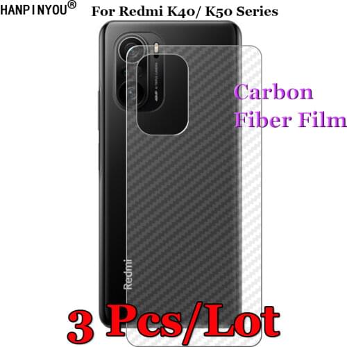 3 Pcs/Lot For Xiaomi Redmi K40 Pro Plus Ultra Gaming 3D Non-slip Clear Carbon Fiber Back Film Screen Protector Sticker