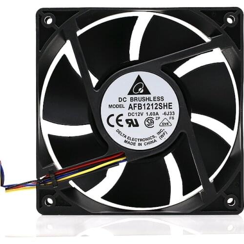 AFB1212SHE 12038 1.6A 12V 3700RPM 120mmx120mmx38mm 4-pin 2-pin PWM Server Case 151DELTA Super Airflow Cooling Fan