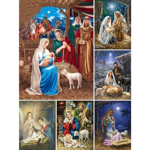 5D DIY Diamond Painting Religion Cross Stitch Kit Full Drill Embroidery Picture of Rhinestones Mosaic Religious Icons Gift Sale