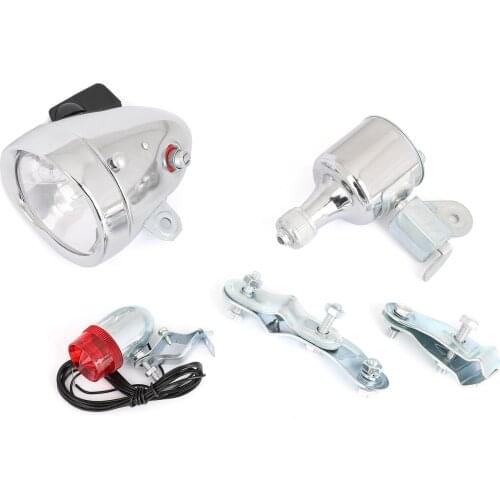 Artudatech Heavy Metal 12V 6W Motorized Bicycle Friction Generator Headlight Tail Light Kit