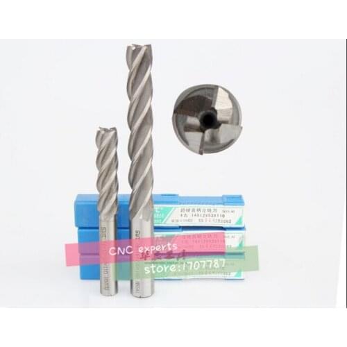 Free shipping 1pcs 4F-10.0~20.0 HSS & Special extended length Aluminium End Mill Cutter CNC Bit Milling Machinery Cutting tools
