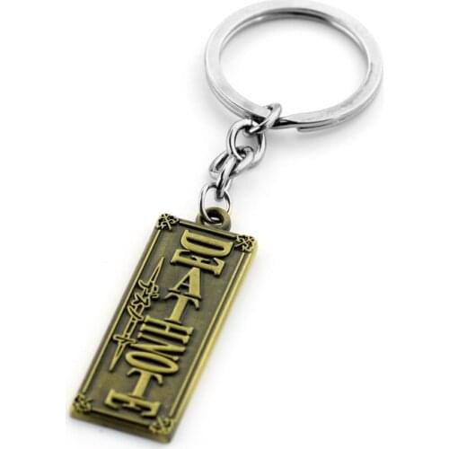 Anime Animation Death Note Letters Design Logo Alloy Keychain Key Chains Keyfob Keyring Key Chain Accessories