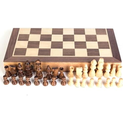 Wooden International Chess Set With Magnetic To Improve Stability, Family Gathering Games Board Games For Adults