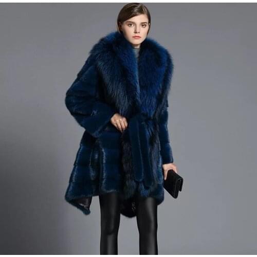 HDHOHR 2020 High Quality Real Mink Fur Coats Full Pelt Fashion Natural Mink Fur Jackets Winter Female With Hood Fur Warm Jacket