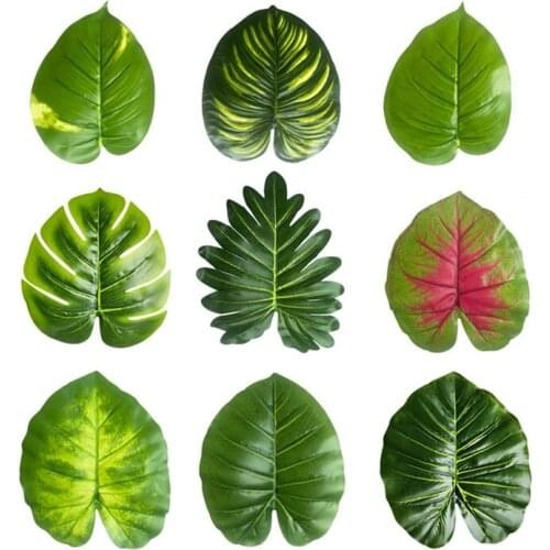 12pcs Artificial Leaf Simulation Leaves Single Turtle Watermelon Leaf for Home Decoration