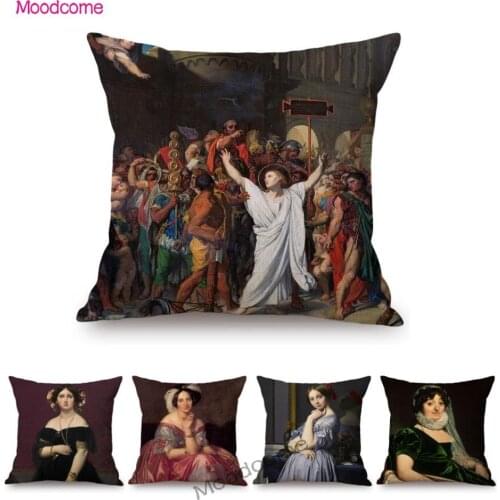 Jean Auguste Dominique Ingres Neoclassical French Artist Famous Oil Painting Turish Bathroom Throw Pillow Case Cushion Cover