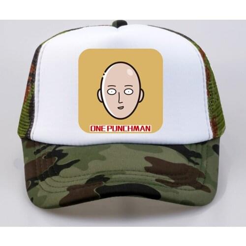 Japan ANIME one punch man cap cool summer Mesh Trucker Caps Fashion women men Baseball hat Adjustable snapback hats