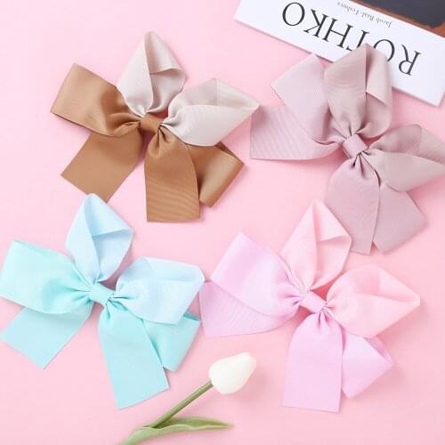 Korea Bows Hair Clips For Children Ribbon Bowknot Baby Hairpins Solid Colour Baby Barrettes Kids Headwear Kawaii Accessories