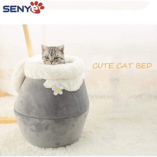 Cat Nest Cat Bed Winter Thickened cat sleeping Mat Closed Cat House Cat Mat Sleeping Warm And Soft Bag Collapsible Cat House