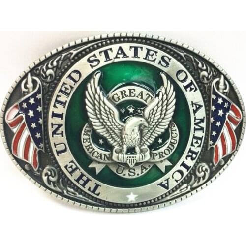 The cowboys of the west belt buckle eagle new American flag zinc alloy wear mens clothing accessories for 4.0 belt
