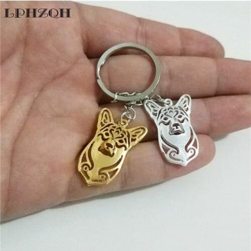 LPHZQH Fashion Trendy Puppy Pembroke Welsh Corgi Car Key Chain Women Bag Pendant Accessories Charm Keyring Jewelery Steampunk