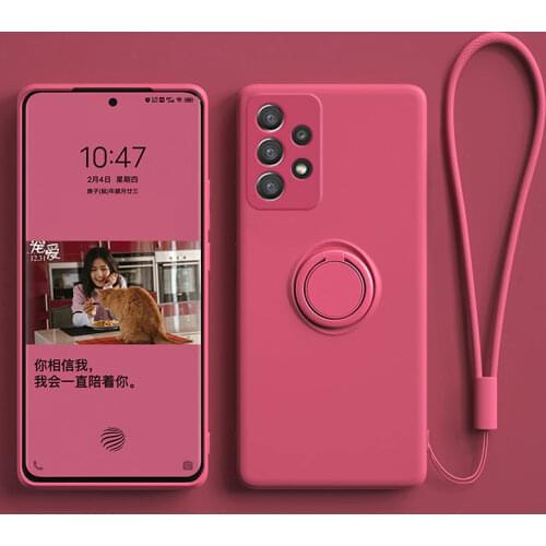 Soft Silicone Case For Samsung Galaxy S10 Plus S21 S20 Ultra 5G S Note 20 9 10 S9 S8 S10E S10Plus Phone Covers Ring Holder Stand