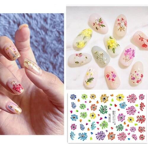 Newest XF3022 nail sticker 3d back glue nail decals template DIY decoration tools for nail accessory