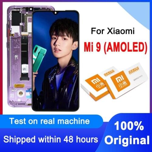 Original 6.39'' LCD Replacement For Xiaomi Mi 9 AMOLED Display Touch Screen Digitizer Assembly For Xiaomi Mi9 M1902F1G Model