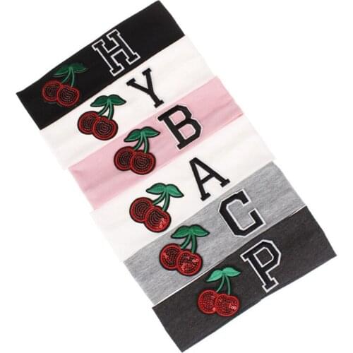 Baby Headband Girls Boys Casual Cotton DIY Cherry Head Bands Children Stretch Headband Elastic Hair Band Wrap Accessories