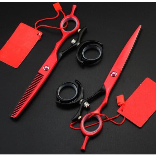 Professional 6 inch Japan 440C rotation cutting & thinning hair scissors set barber hairdressing scissors shears Free shipping