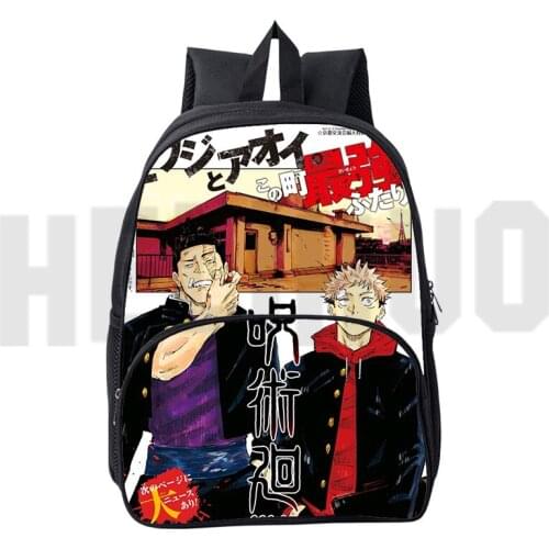 Sac A Dos Mochila 3D Jujutsu Kaisen Backpacks Anime Children Yuji Itadori School Bags for Kids Canvas Backpack Women 16 Inch