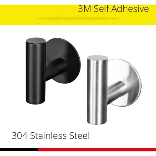 3M Sticker Adhesive Stainless Steel Wall Mount Holder Hook Kitchen Door Clothes Coat Hat Hanger Hanger Towel Clothes Robe Rack