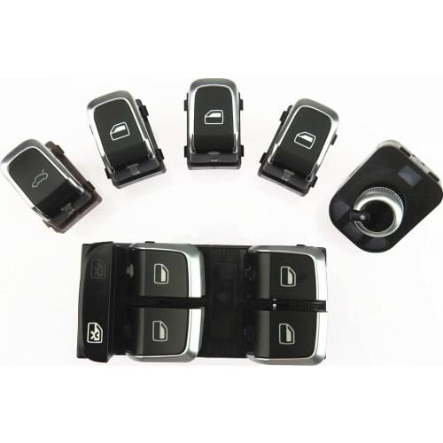 SCJYRXS Set Tail Gate & Master Window Control & Passenger Glass Button & Rearview Mirror Knob For A4 A5 S5 Q5 8KD 959 565 A