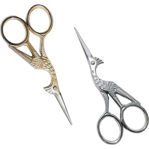 SHWAKK Stainless Steel Embroidery Sewing Scissors Professional Crafts Dressmaking Golden Sharp Handled Needlework Scissor