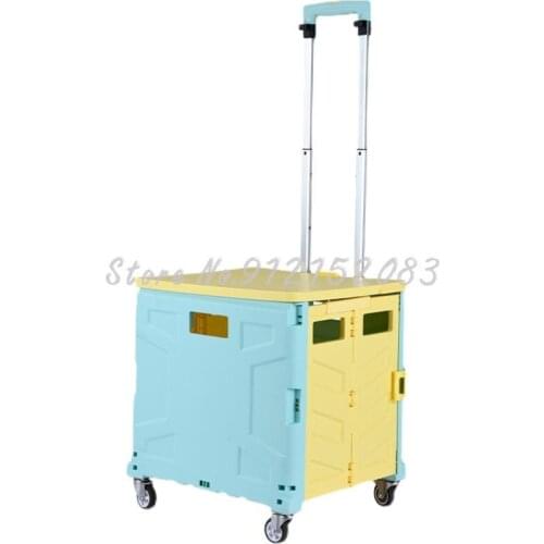 Shopping Cart, Small Cart, Universal Wheel, Portable Shopping Cart, Small Cart, Net Celebrity Trolley Trailer, Household Folding