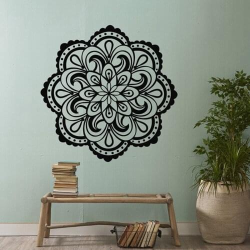 Mandala Vinyl Wall Decal Sticker- Mandala Wall Art- Yoga Studio Decor Bohemian Boho Bedroom Tribal Wall Art- Namaste A12-033