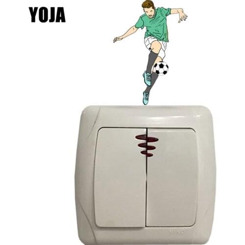 YOJA Boys Playing Football Decor Wall Stickers Room Switch Bedroom Personalized Decals 8SS2097
