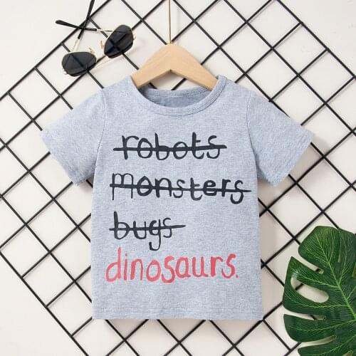 PatPat Baby / Toddler Boy Funny Letter Dinosaur Tee