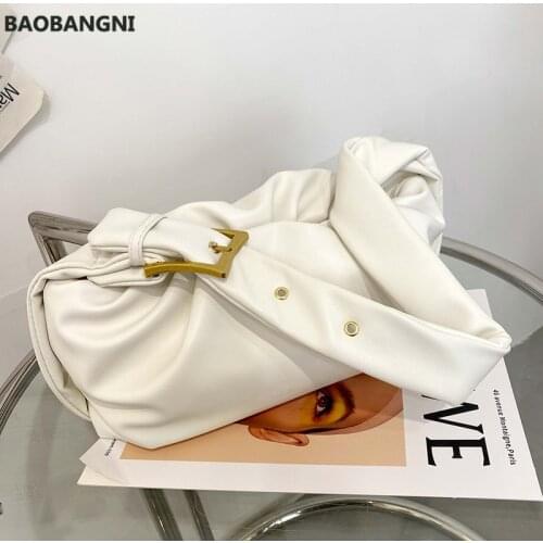 PU Leather Cloud Bag For Women winter Armpit bag Lady Shoulder Handbags Female Travel Hand Bag