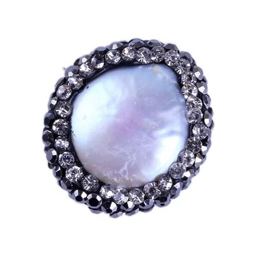 1PC Charm Pendant Pave Rhinestone Pearl Necklace Pendant Pearl Jewelry Accessories for Women