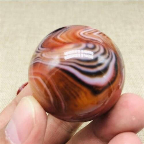 40mm natural silk agate crystal ball specimen healed with crystal ball