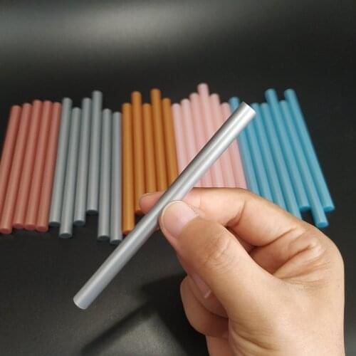 50Pcs Retro Silvery Hot Melt Adhesive Stick Metallic luster Sterling Silver Paint Wax Seal , For Electric Glue Gun 7x100mm