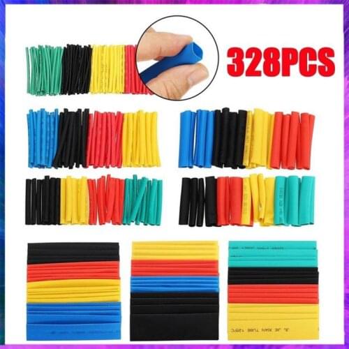 8 Size 5 Color 328Pcs Various Polyolefin Heat Shrinkable Tube Cable Casing Covered Wire Sheath DIY Electric Circuit Tools