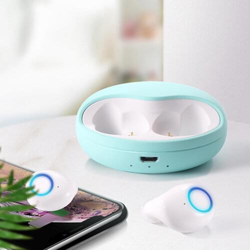 True Wireless Earbuds Bluetooth 5.0 in-Ear Earphones with Charging Case IPX5 Sweatproof Sports Headphones Mini TWS Headset