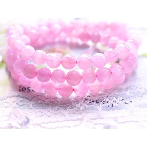 6mm Natural Purple Kunzite Quartz Clear Round Beads 3 Laps Bracelet Gemstone Cat Eye Women Men AAAAAA